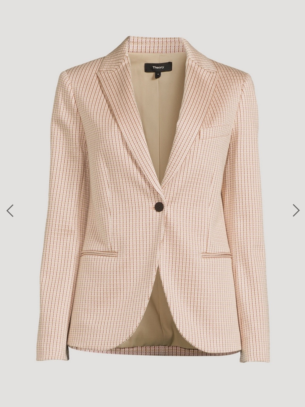 THEORY Staple Blazer In Check Print